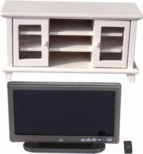 BESTonZON 1set Miniature Wooden Cabinet Tv Model Scale Dollhouse Furniture for Living Room Decor Cute House Ornament for Bedroom and Mini House Scenes