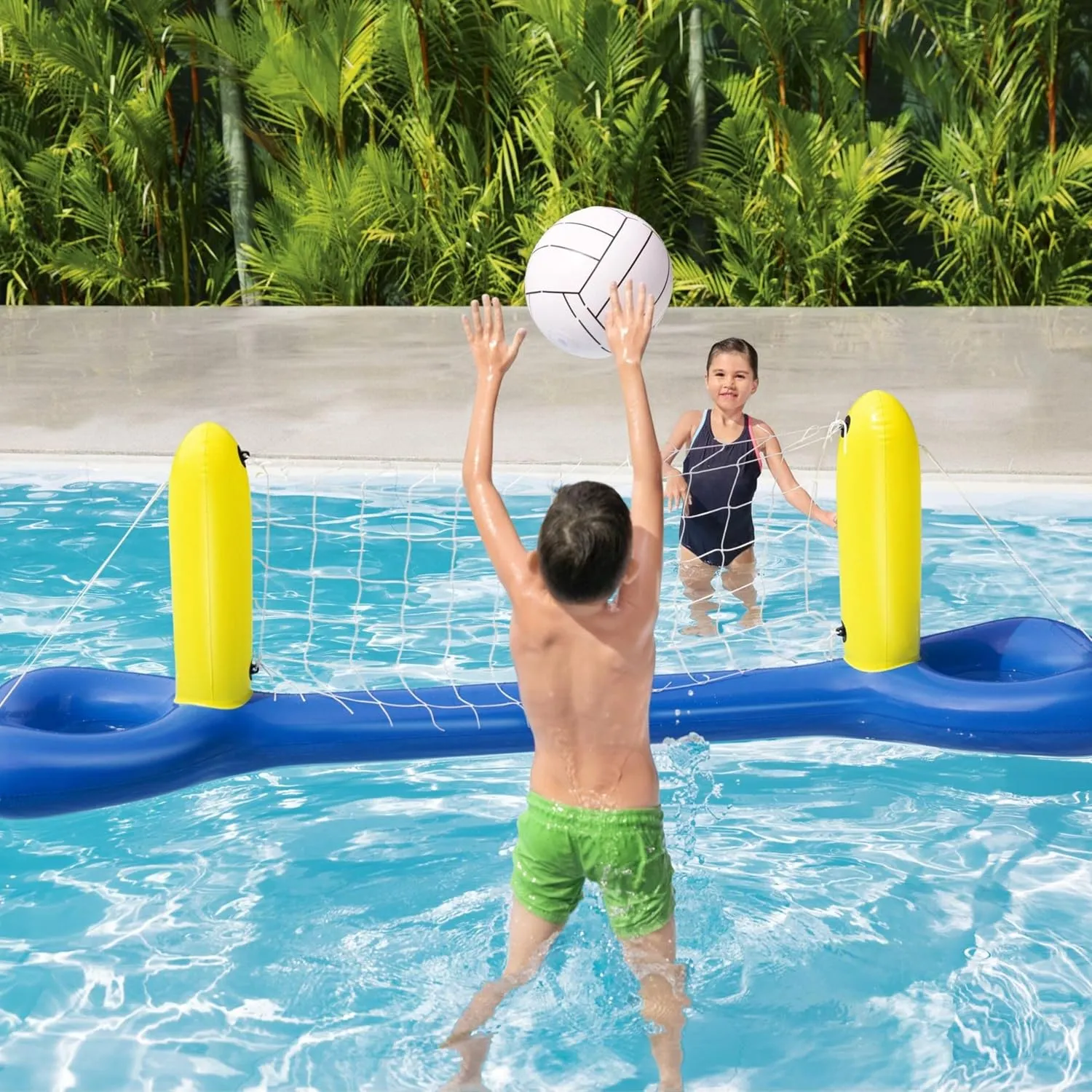 Bestway Inflatable Volleyball | Swimming Pool Toy, Complete Volleyball Set, Inflatable Ball, and Net