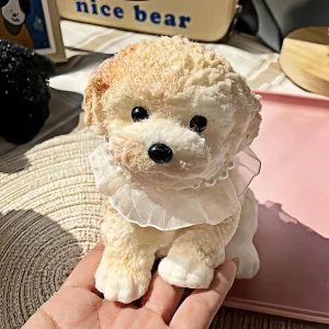 Big taba Squishy Dog, Cute Squishy Dog Stress Relief Toy for Adult/Kids, Handmade Soft Teddy Dog Design, Perfect Squeeze Toys Gift for Relaxation and Fun(Cream Color)