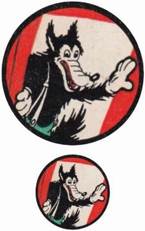 Big Bad Wolf Vintage Style Vinyl Sticker Decal Piggies Cartoon Circle 2 for 1