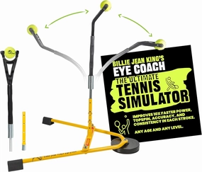 BILLIE JEAN KING'S Eye Coach Tennis Training Aid - Practice on a Moving Ball in Your Own Home, No Court Needed, No Ball Pickup - Junior, Pro, and Family Models, for Kids, Adults