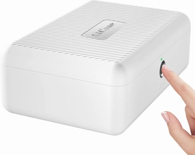 Biometric Fingerprint Storage Box,AICase Portable Cash Jewelry Security Case Lock Box Safe,Combination Lock for Car, Home,Office Travel White
