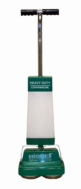 BiSSEll BigGreen BGFS5000 Portable Two Brush Floor Scrubber & Polisher, 13" W x 7" D x 44" H, White & Green