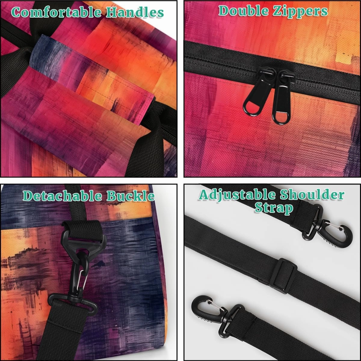 Black and Red Abstract Kids Overnighter Duffel Bags for Boys, Carry-On Size Sports Gym Bag with Front Zipper Pocket for School Practice or Overnight Travel Weekender Sleepover Tote Bag