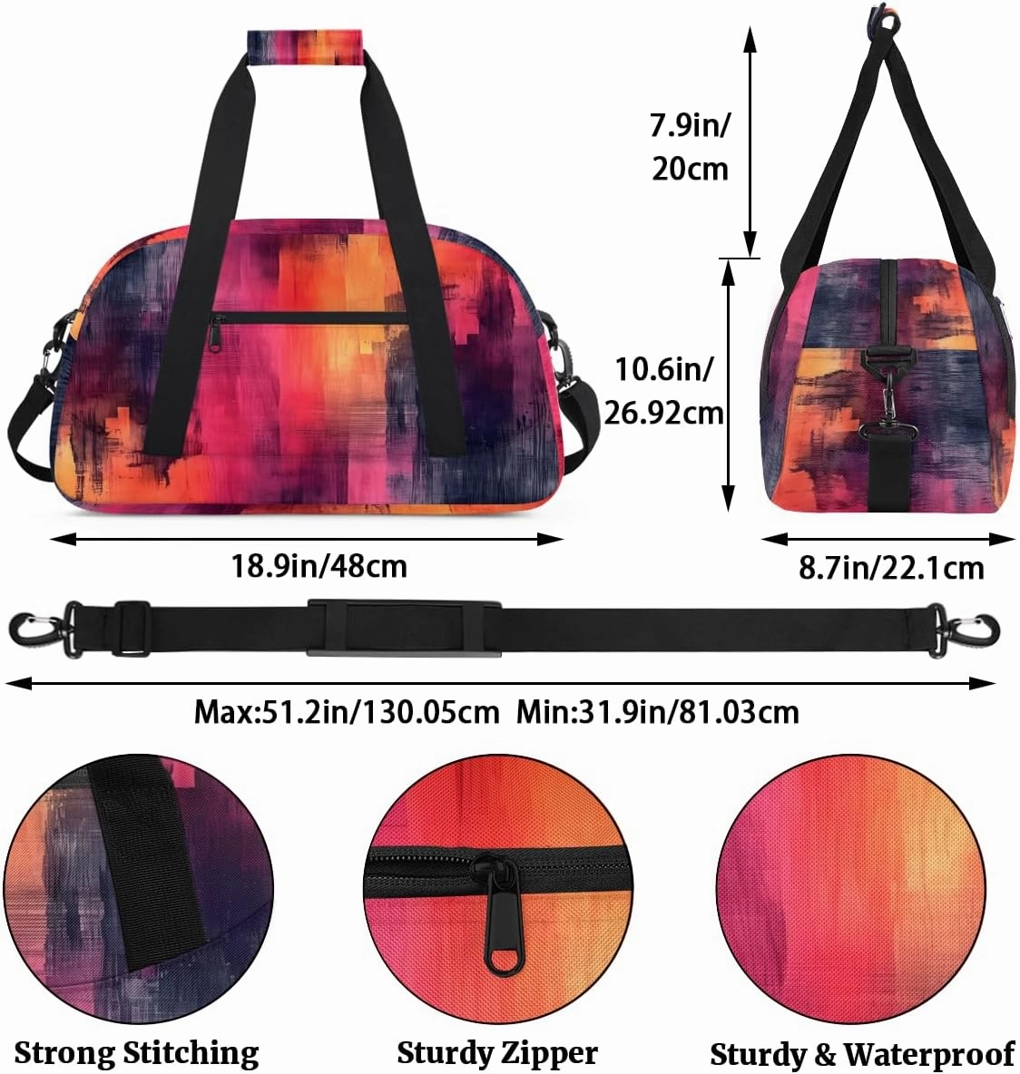 Black and Red Abstract Kids Overnighter Duffel Bags for Boys, Carry-On Size Sports Gym Bag with Front Zipper Pocket for School Practice or Overnight Travel Weekender Sleepover Tote Bag