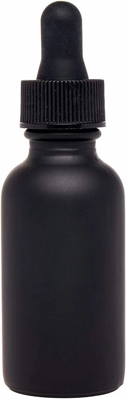 Black Boston Round 1 oz Dropper Bottles | Glass Dropper Bottles for Essential Oils & Aromatherapy | Travel Size 24 Pack