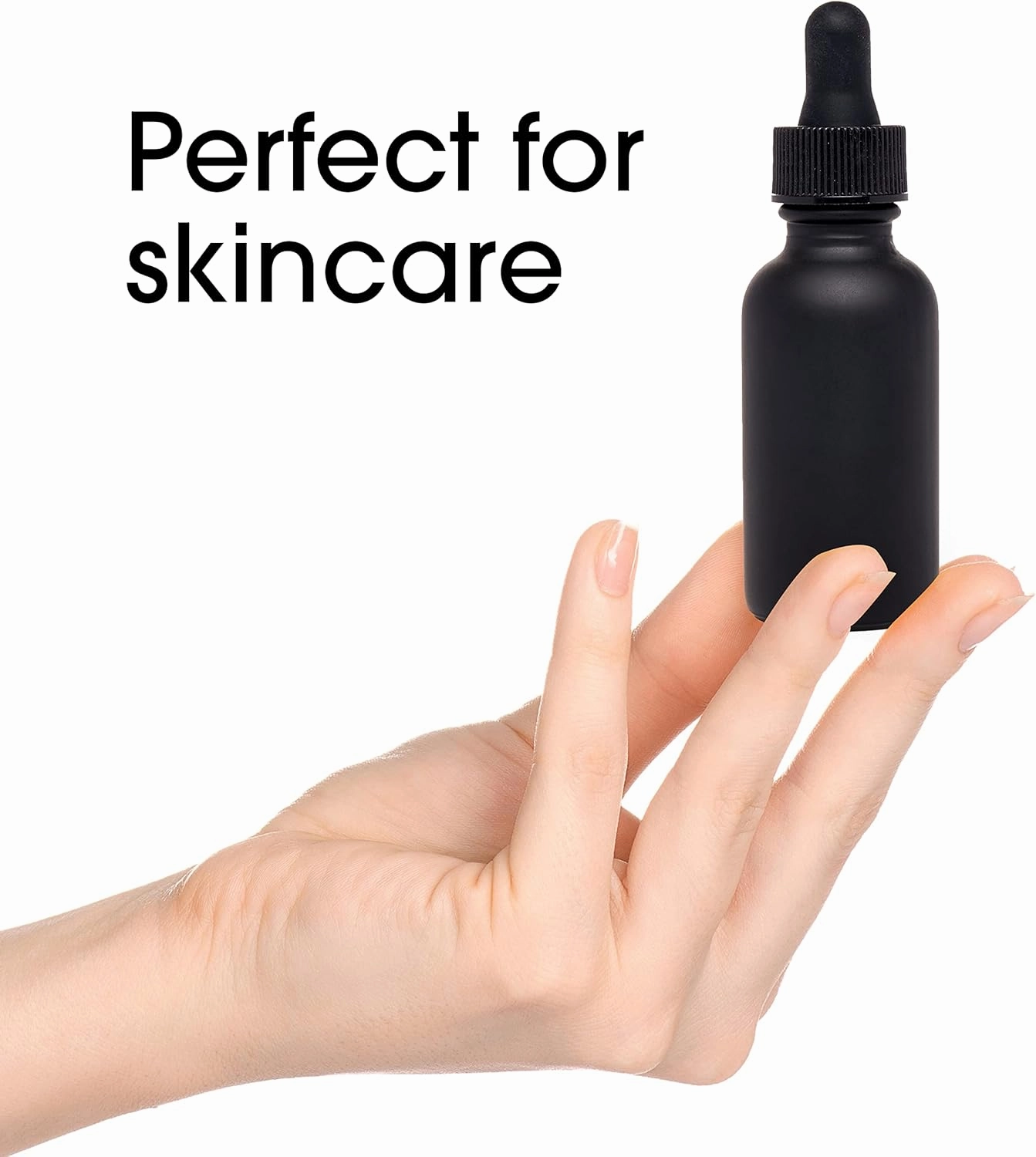 Black Boston Round 1 oz Dropper Bottles | Glass Dropper Bottles for Essential Oils & Aromatherapy | Travel Size 24 Pack