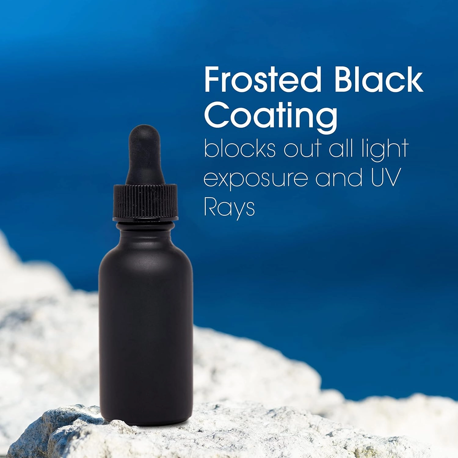 Black Boston Round 1 oz Dropper Bottles | Glass Dropper Bottles for Essential Oils & Aromatherapy | Travel Size 24 Pack