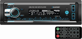 BLAUPUNKT Carmel 140 Single Din Multimedia DVD CD MP3 Receiver Front USB Port - Black