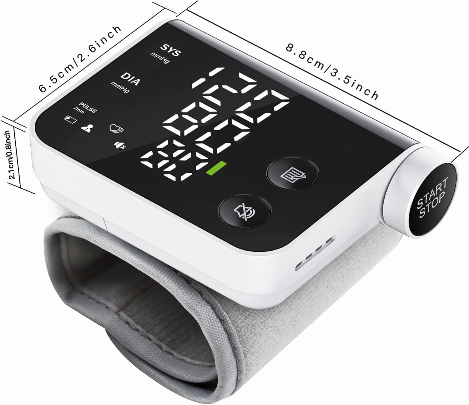 Blood Pressure Monitor Wrist Automatic Digital Machine LED Large Screen Display for Home Use 2 Users*120 Memory with Portable Storage Bag