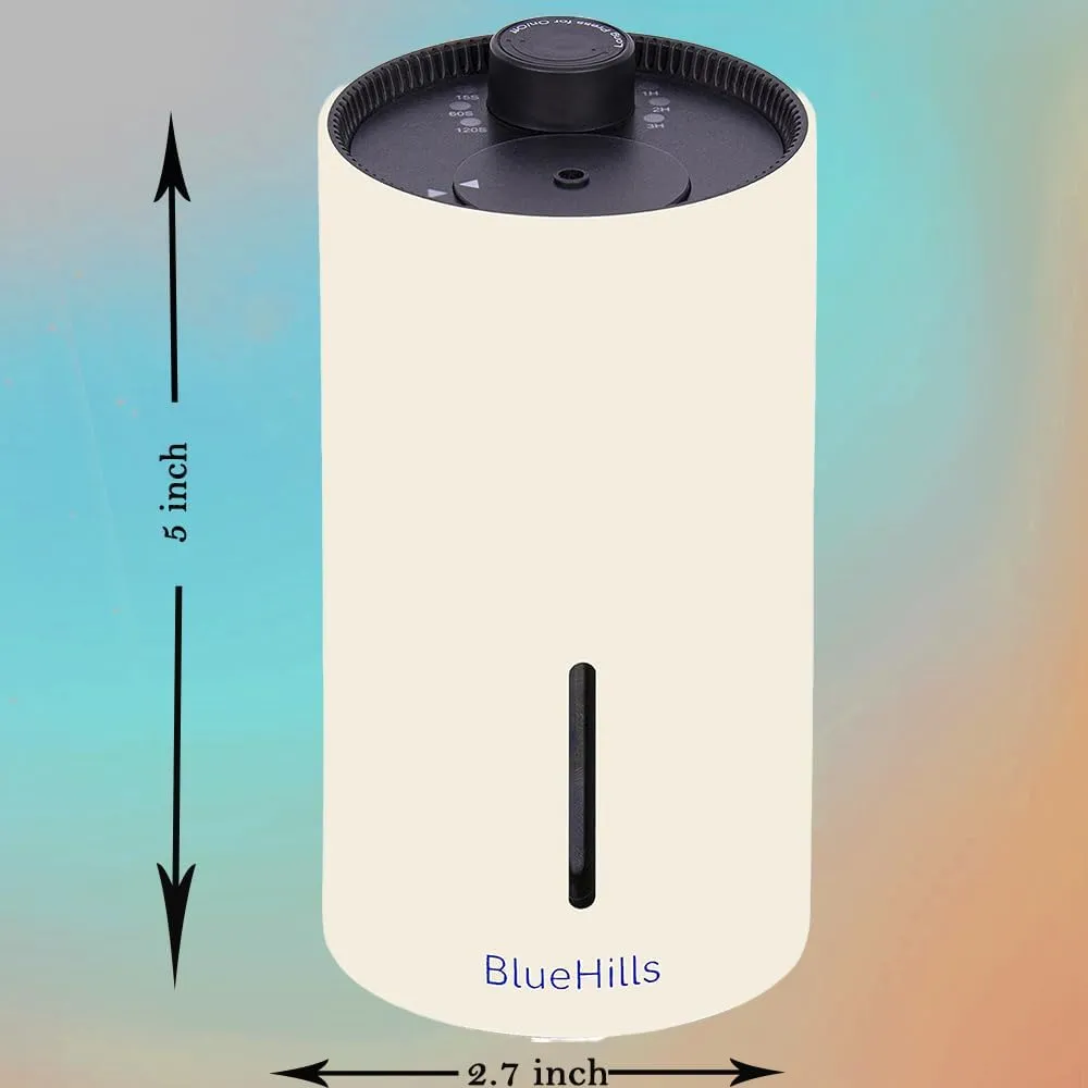 BlueHills Waterless Essential Oil Diffuser USB Travel Cordless Aroma Large Room Portable Battery-Operated Rechargeable Car Home Hotel Long Runtime Compact Premium Wireless Mini Diffuser – J05 Beige