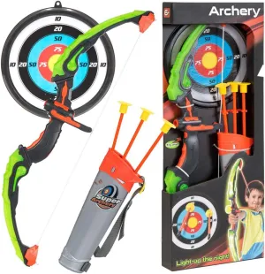 Bow & Arrow Toy Set for Kids, Archery Bow 32" Long, Suction Arrow 22", Pretend Play, Soft Power Safe Children Game Set,Silver,Kii-Archery-K35881C
