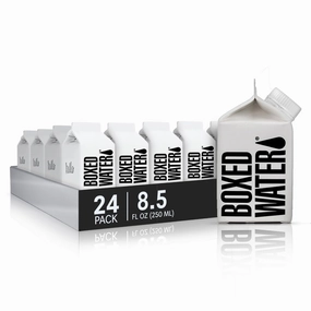 Boxed Water 8.5 oz. (24 Pack) – Purified Drinking Water in 92% Plant-Based Boxes, 100% Recyclable, BPA-Free, Refillable Cartons, Sustainable Alternative to Plastic Bottled Water, Mini Water for Kids