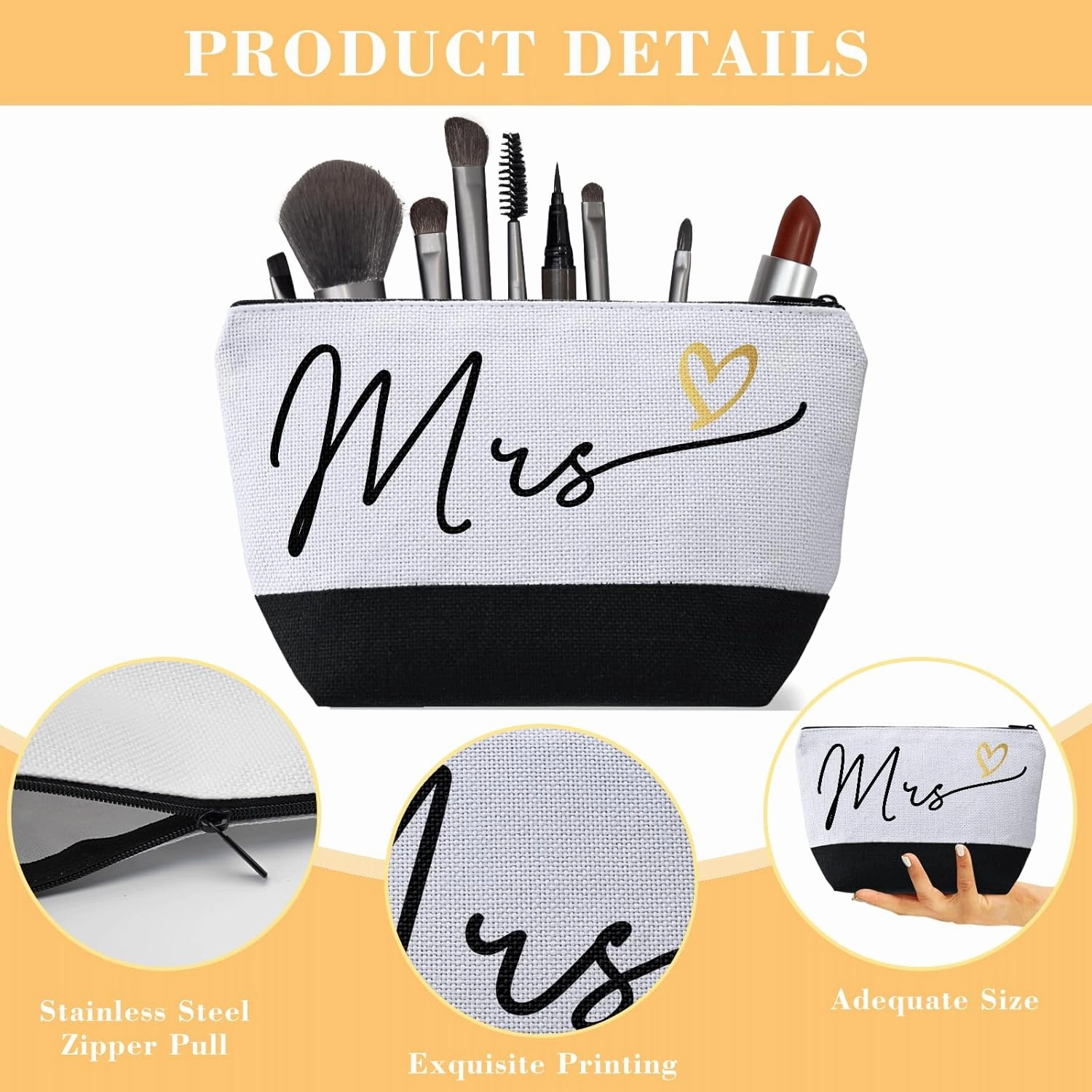 Bridal Shower Gifts,Engagement Bachelorette Party Cosmetic Bag Makeup Bag for Bride to Be,Gift for Wedding