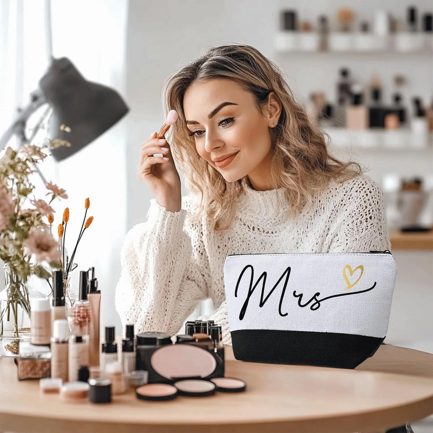 Bridal Shower Gifts,Engagement Bachelorette Party Cosmetic Bag Makeup Bag for Bride to Be,Gift for Wedding