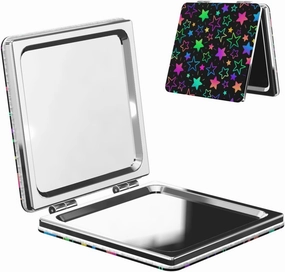 Bright Neon Stars Mini Makeup Mirror Portable Pocket Cosmetic Mirror Folding Compact Mirror
