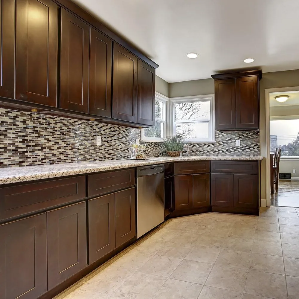 Brookings Shaker Fully Assembled Wall Kitchen Cabinet W2436, 24 W x 12 D x 36 H, Brown, Solid Wood, Design House, 569004