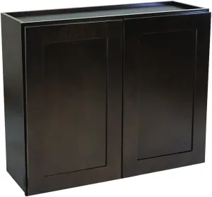 Brookings Shaker Fully Assembled Wall Kitchen Cabinet W2436, 24 W x 12 D x 36 H, Brown, Solid Wood, Design House, 569004