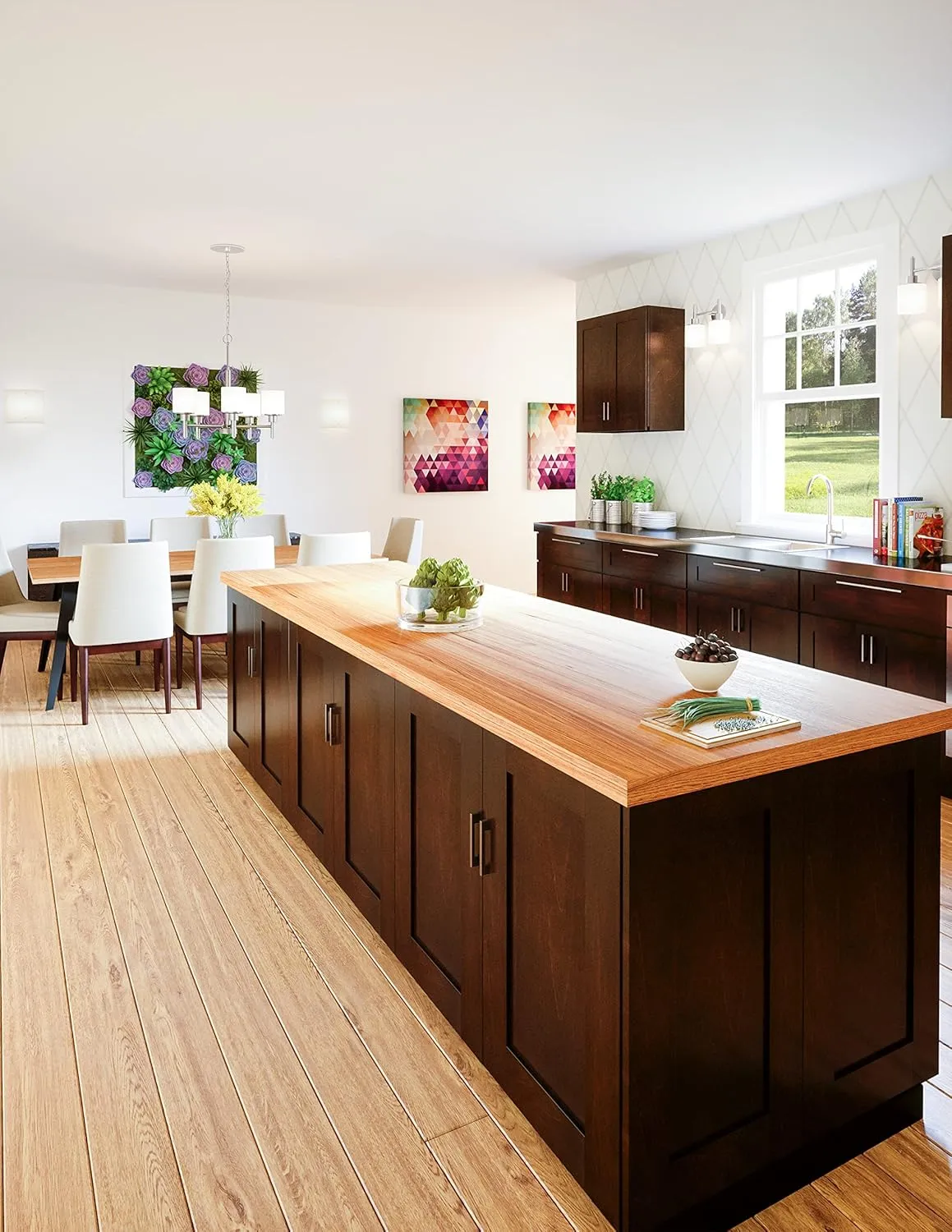 Brookings Shaker Fully Assembled Wall Kitchen Cabinet W2436, 24 W x 12 D x 36 H, Brown, Solid Wood, Design House, 569004
