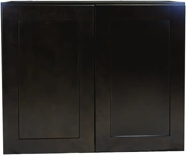Brookings Shaker Fully Assembled Wall Kitchen Cabinet W2436, 24 W x 12 D x 36 H, Brown, Solid Wood, Design House, 569004
