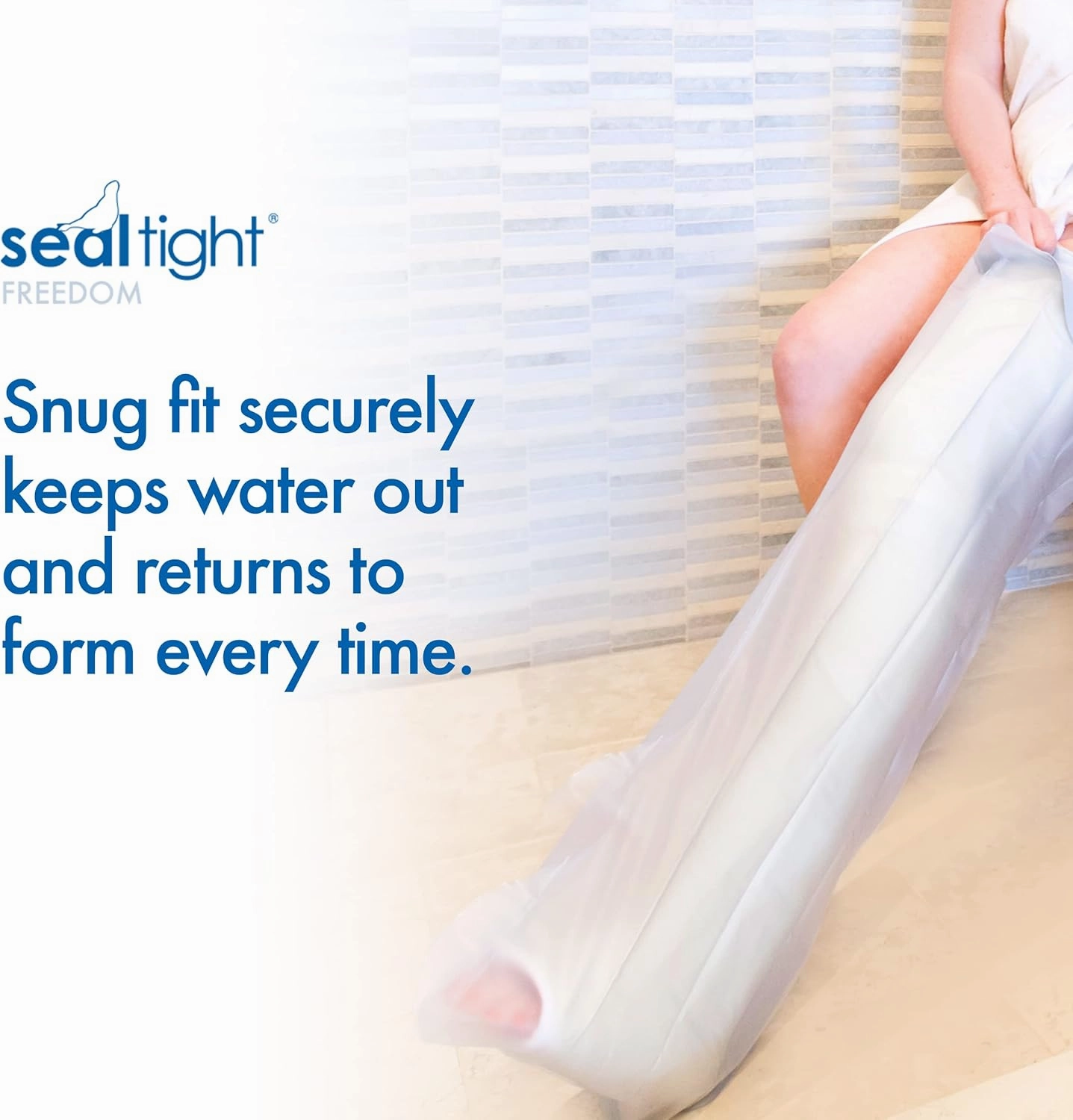 Brownmed - Seal-Tight Freedom Cast & Bandage Protector - Cast Cover for Showers & Swimming - Durable Shower Bag - Waterproof Protector - Adult Leg