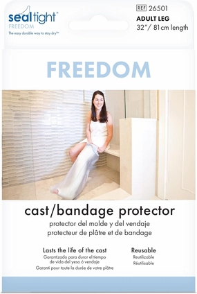 Brownmed - Seal-Tight Freedom Cast & Bandage Protector - Cast Cover for Showers & Swimming - Durable Shower Bag - Waterproof Protector - Adult Leg