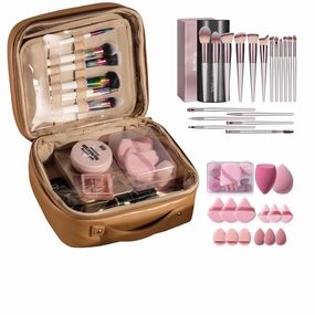 BS-MALL Makeup Brush Set 18 Pcs 14 Makeup Sponge Set BS-MALL XL Makeup Case
