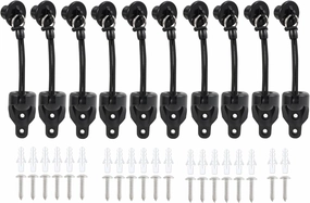 Bungee kit 5 Pieces with Pull Ring end Cover, General Replacement of Outdoor Roller Shutter Door/Indoor Roller Shutter Door (Black)