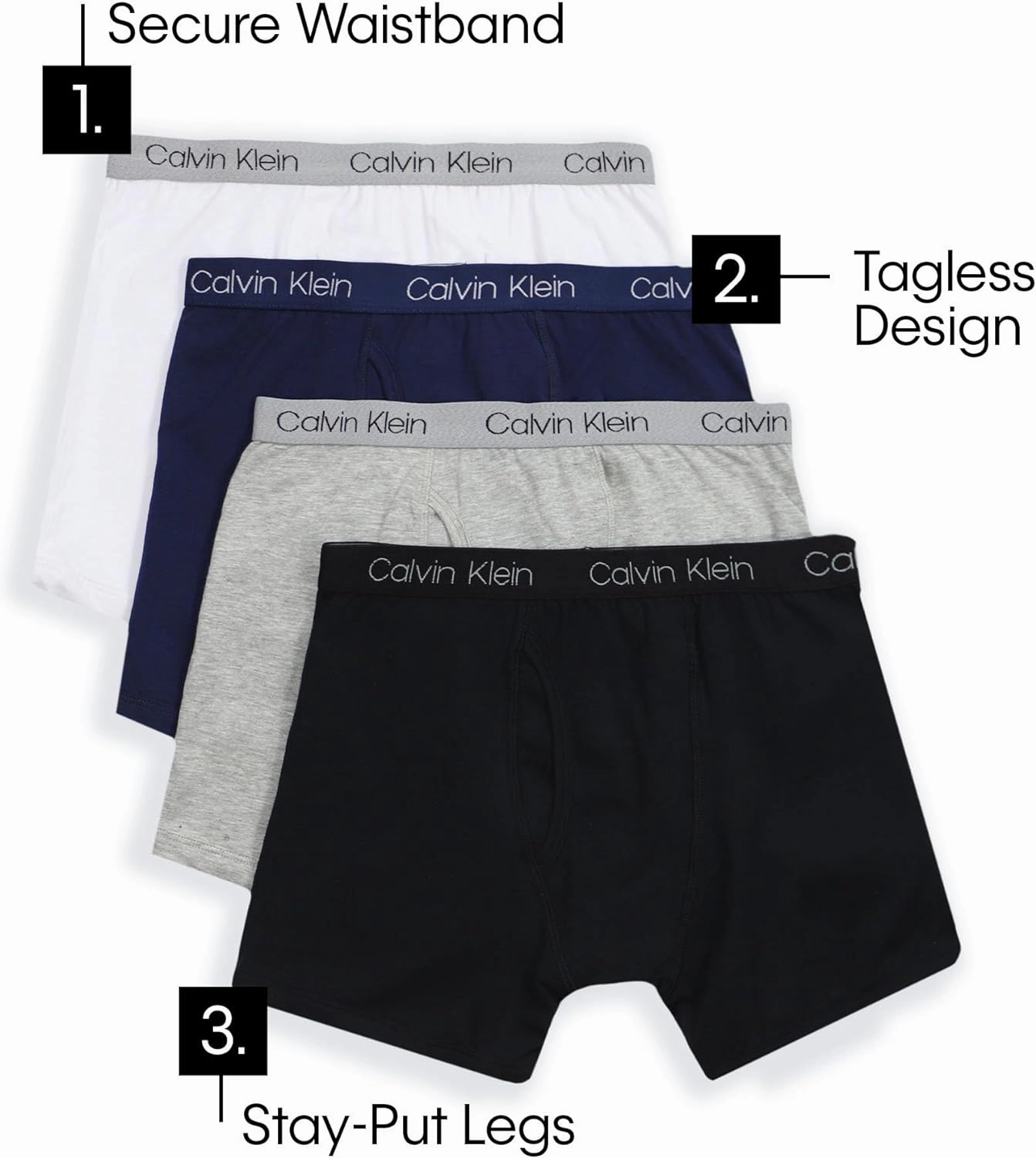 Calvin Klein Boys' Modern Cotton Boxer Briefs (5 Pack)