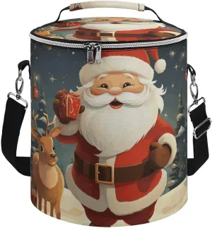 Camping Cooler Bag, Christmas Santa Claus Print Portable Ice Pack Outdoor Cooler Bag Picnic Cooler Bag Foldable Cooler Bag, style