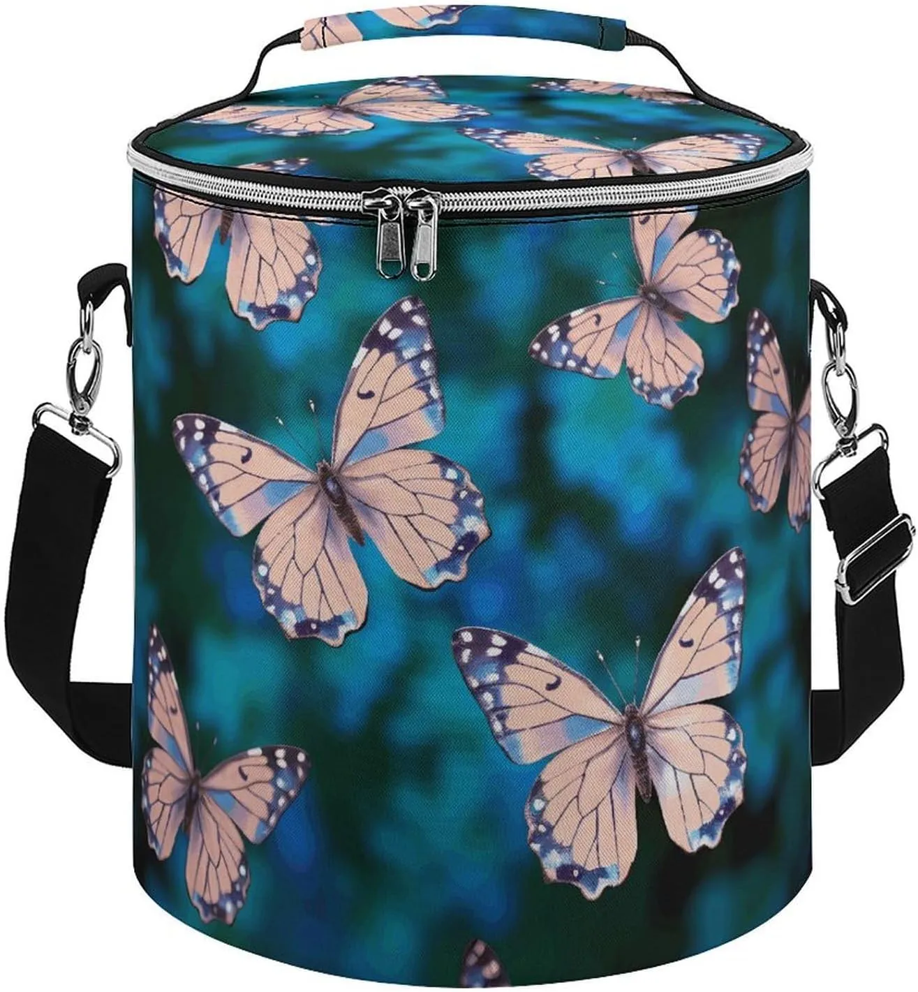 Camping Cooler Bag, Cute Butterflies Print Portable Ice Pack Outdoor Cooler Bag Picnic Cooler Bag Foldable Cooler Bag, style