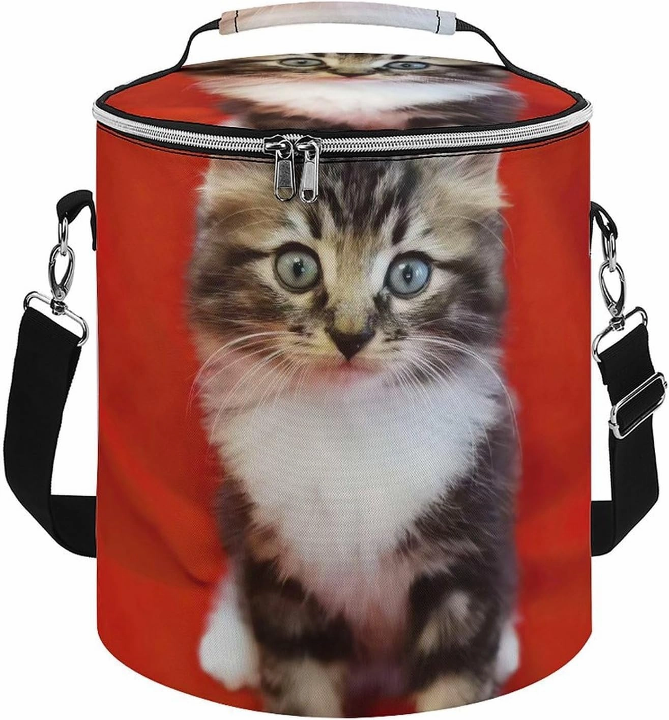 Camping Cooler Bag, Cat Print Portable Ice Pack Outdoor Cooler Bag Picnic Cooler Bag Foldable Cooler Bag