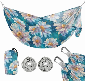 Camping Hammock Outdoor Hammocks for Outside Dreamy Daisy Beach Trees Portable Lightweight with Pockets Tree Straps Indoor Small