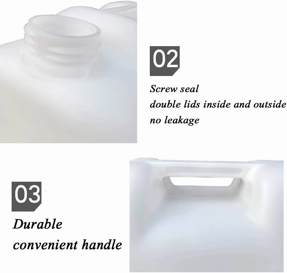 Camping Water Carrier 2 PACK Universal Water Storage Containers With Ergonomic Handle, Reusable Thicken BPA-Free Environmental Bottles Translucent For Residential Commercial Industria(Size:2.5L-WHITE)
