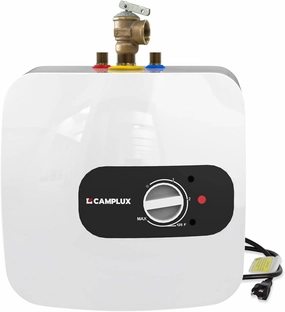 CAMPLUX Electric Mini-Tank Water Heater 8 Gallon (ME80B) On-demand Endless Water Heater, 120-Volt Corded 1440W, Under Sink, Wall or Floor Mounted