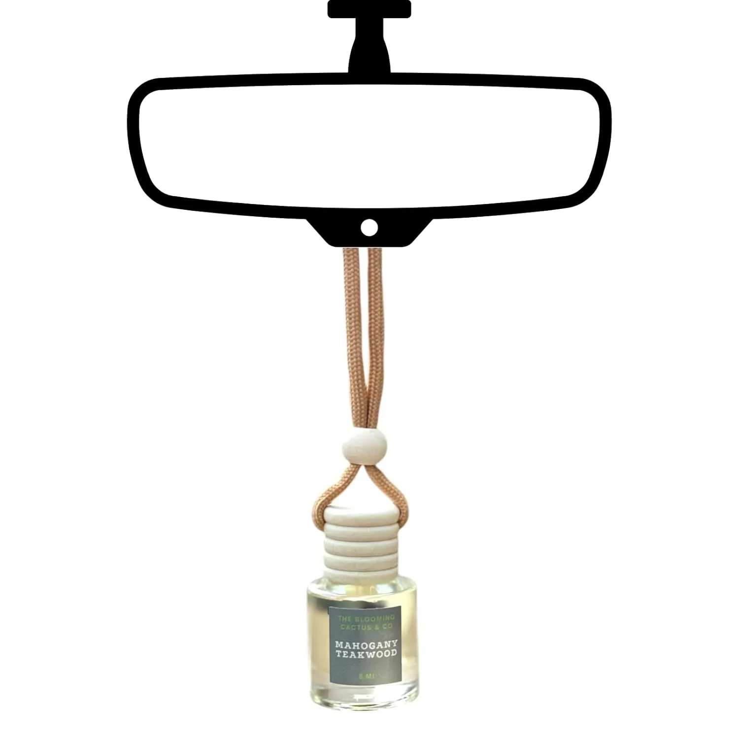 Car Air Freshener with 1 Oz Refill included | Car scented on the go | Car Air Freshener | Long Lasting Hanging Fragrance | Phthalate Free Fragrance. (Mahogany Teakwood, 8 ml)