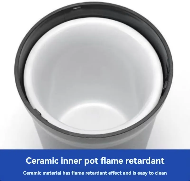 Car Ashtray with Lid Smell Proof for Mazda Biante 2008-2018, Smokeless Ashtray for Car, Ashtray with Blue LED Light Ceramic Inner Wall Ashtrays Car Accessories,Silver-Large
