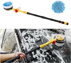 Car Wash Brush, Detachable Cleaning Auto Wash Brush with Long Handle, Automatically Foams Car Window Wash Kit with Soft Chenille Bristles, Universal Car Accessories (Wash Brush Head)