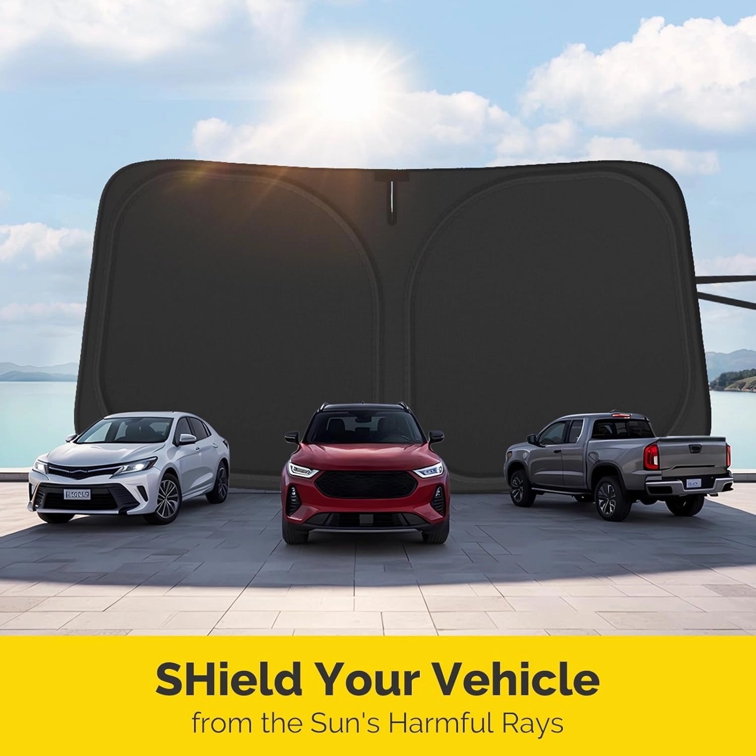 Car Windshield Sun Shade Compatible with 2016-2024 2025 Honda Pilot Accessories Sunshade Custom Foldable Windshield Sun Visor