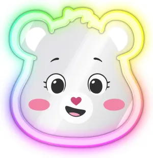 Care Bears Neon Wall Decor with Multicolored Ambient Lighting – USB Powered LED Light for Kids' Room Decor – Cheer Bear Character, Rainbow Glow – Perfect for Bedrooms, Nurseries, and Playrooms