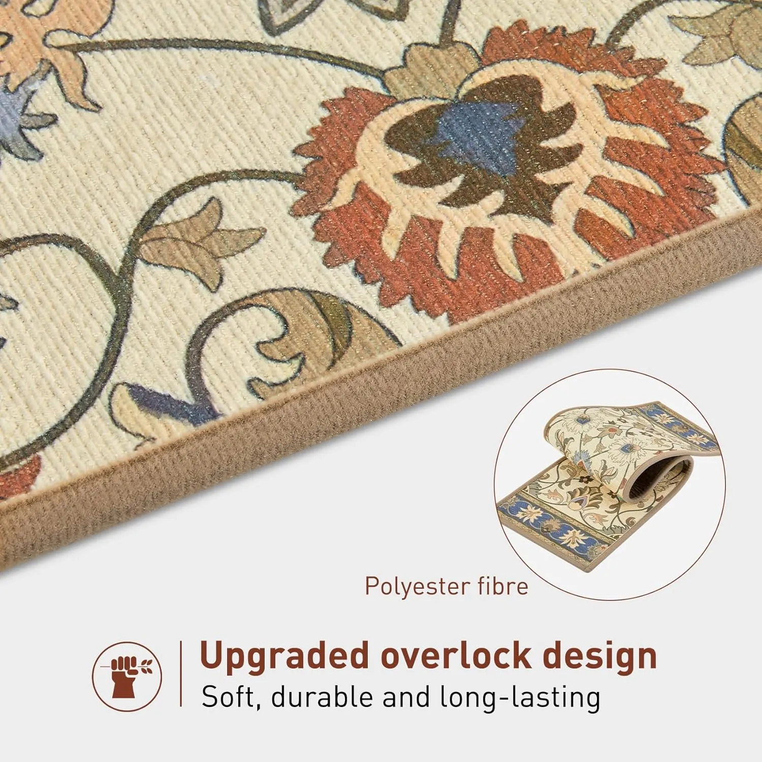 Carpet Stair Treads Non Slip for Wooden Steps, 30inch X 8inch Staircase Step Treads Indoor for Dogs, Reusable Stair Carpet Runner with TPR Adhesive, Oriental Carpet for Stairs