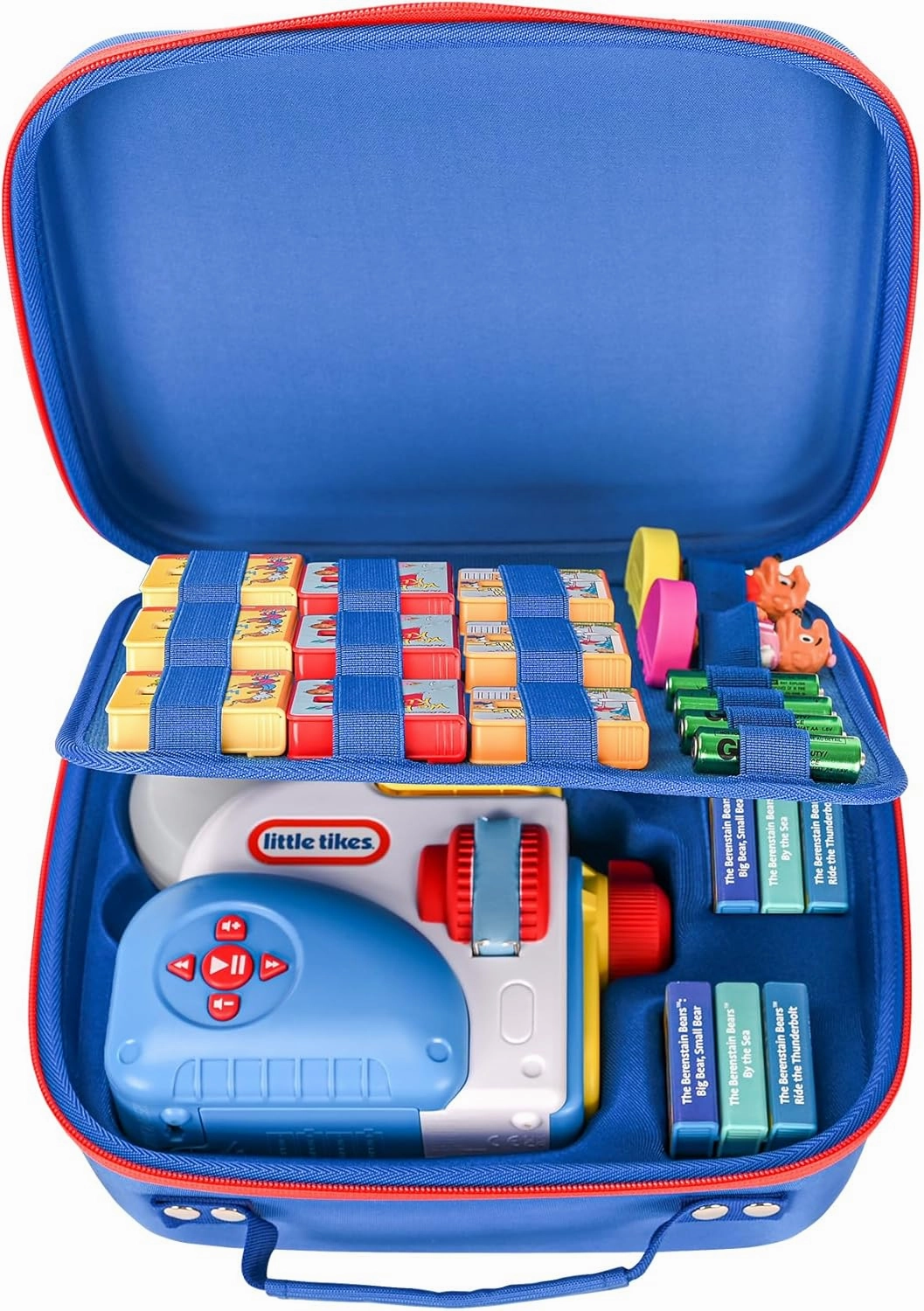 Carrying Case Compatible with Little Tikes Story Dream Machine, Portable Storage Case Fits Little Tikes for Story Dream Machine Books Starter Set (Up to 5 Sets), CASE ONLY, Blue RED