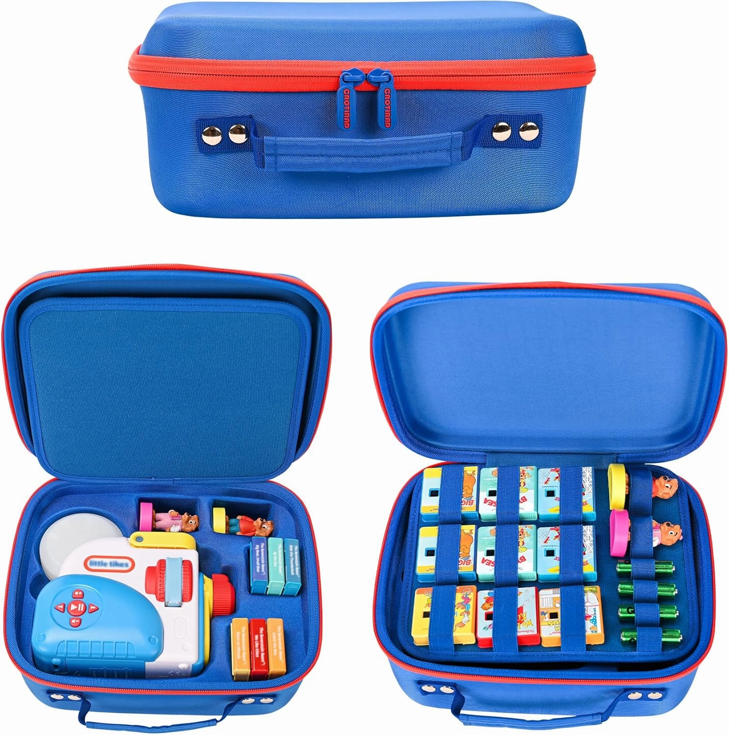 Carrying Case Compatible with Little Tikes Story Dream Machine, Portable Storage Case Fits Little Tikes for Story Dream Machine Books Starter Set (Up to 5 Sets), CASE ONLY, Blue RED