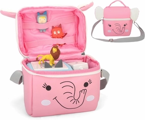 Carrying Case for Toniebox - Tonie Figures Storage & Organizer with Shoulder Strap, Charging Station Bag (Pink)