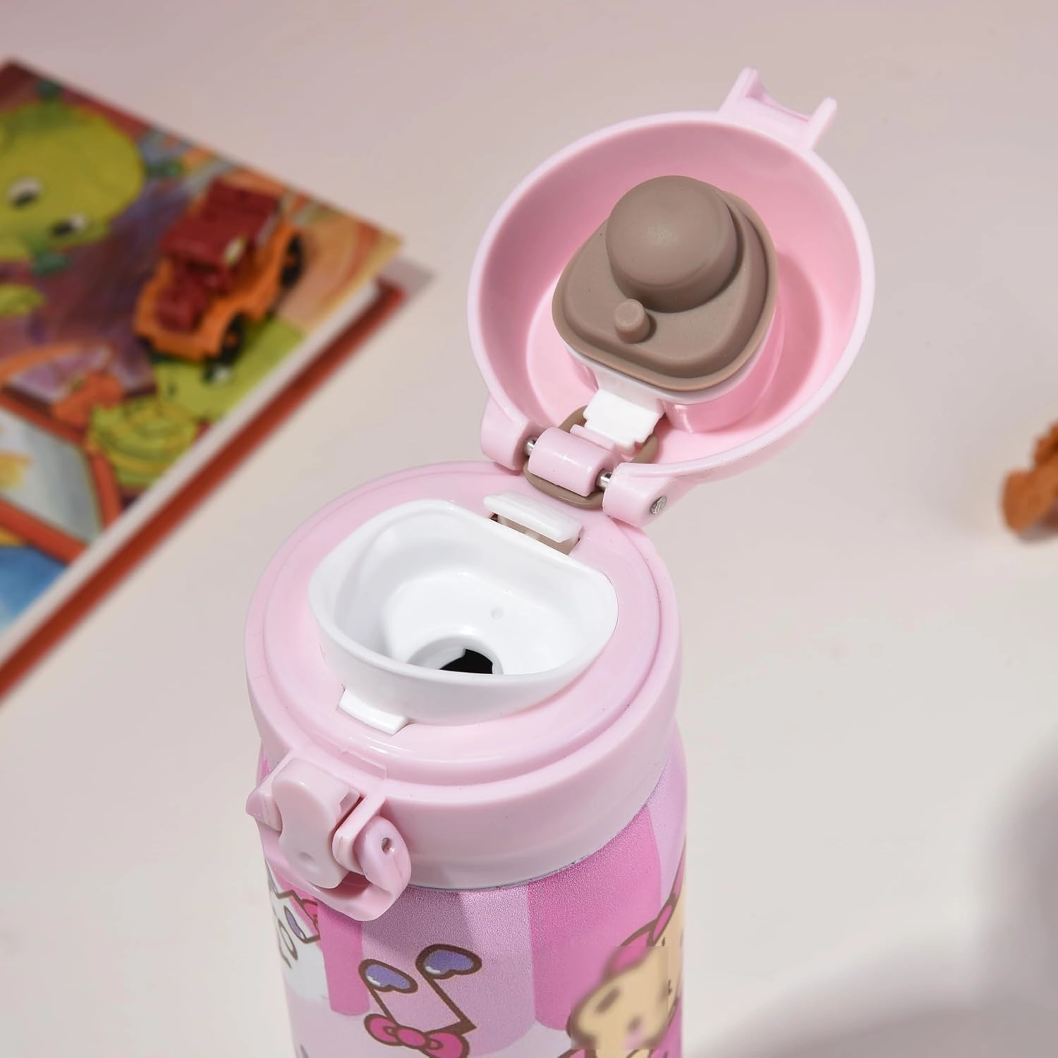Cartoon Anime Water Bottle, 500ml Reusable Cup for Girls (pink01)