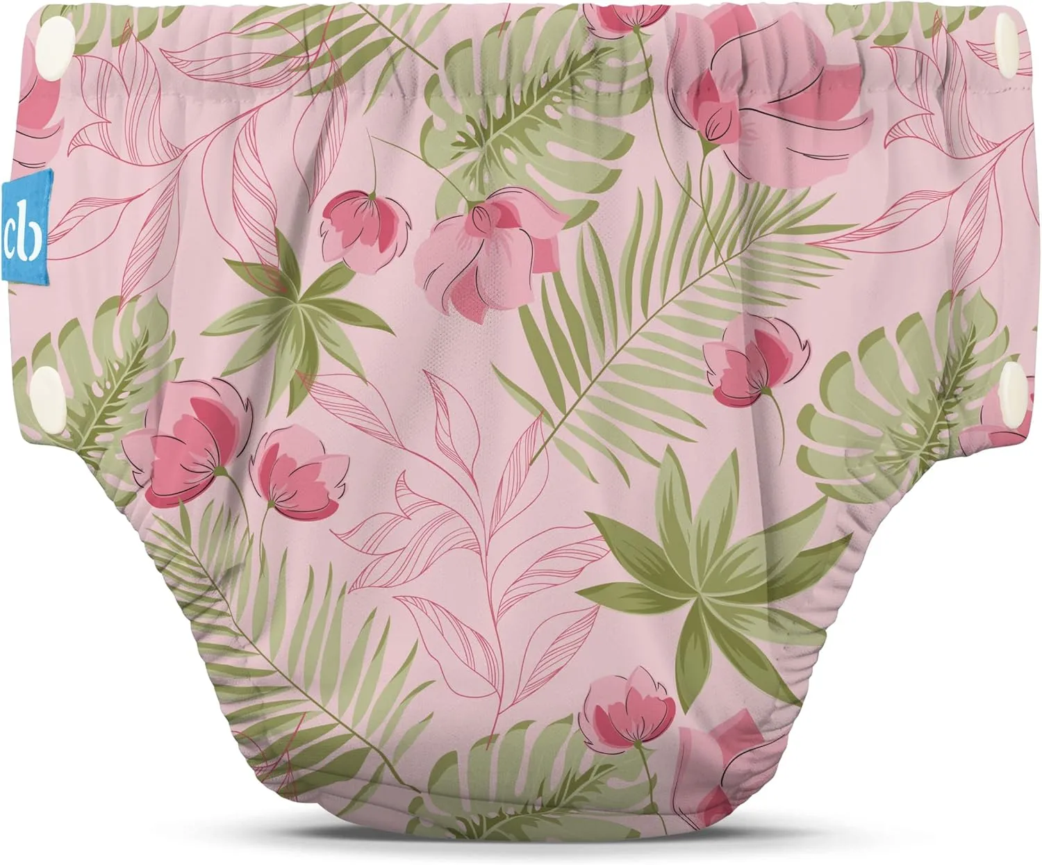 Charlie Banana Reusable Potty Training Underwear with Snaps, Designed to minimize Accidents, Pink Forest, Size M (16-28 lbs)