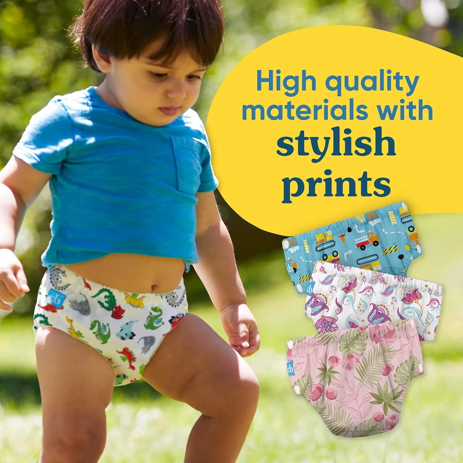 Charlie Banana Reusable Potty Training Underwear with Snaps, Designed to minimize Accidents, Pink Forest, Size M (16-28 lbs)