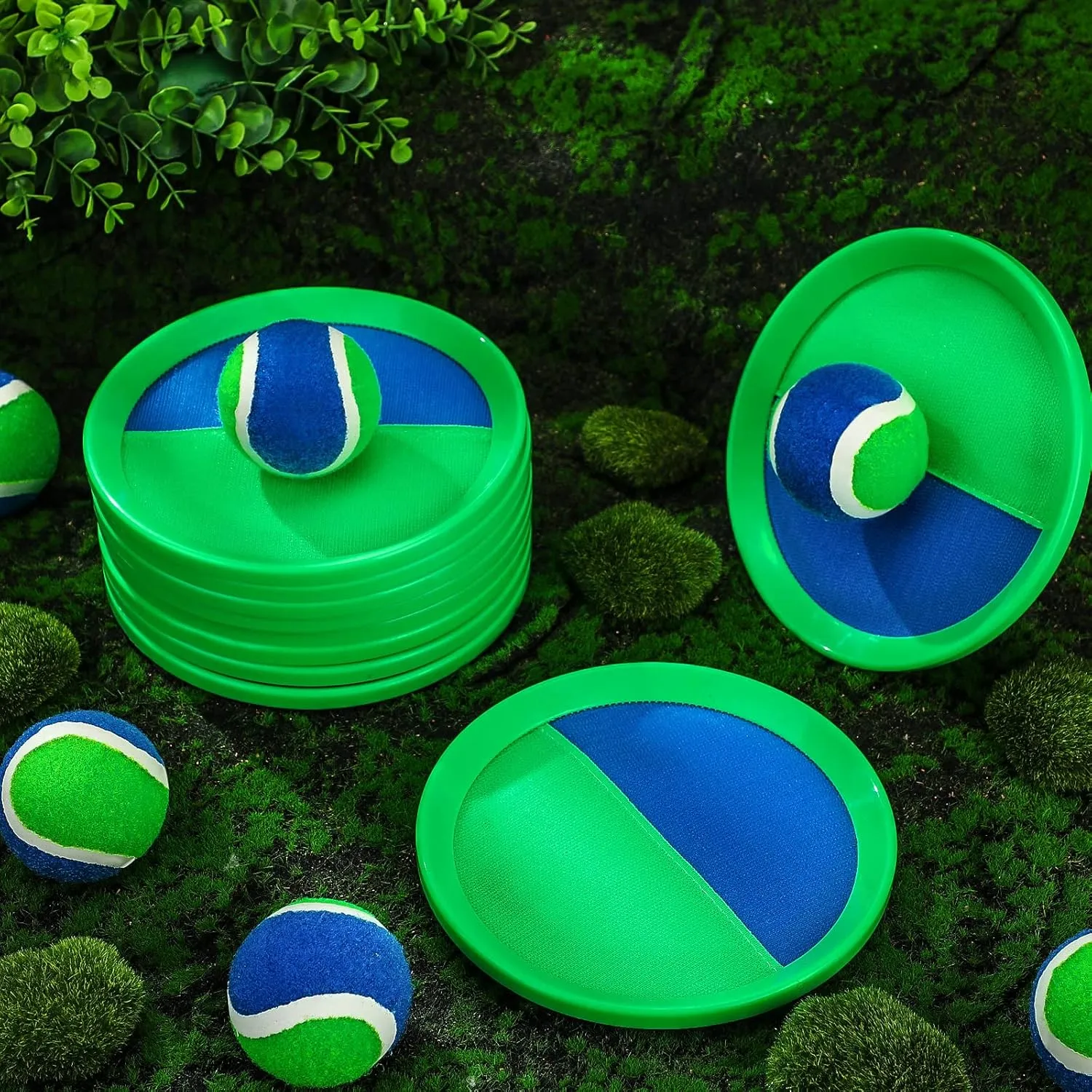 Charniol Kids Toys Toss and Catch Game Set 12 Paddles 6 Balls Beach Game Outdoor Ball Sports Games Toss and Catch Ball Set with Paddles Ball Nylon Catch Toys for Kids Adults