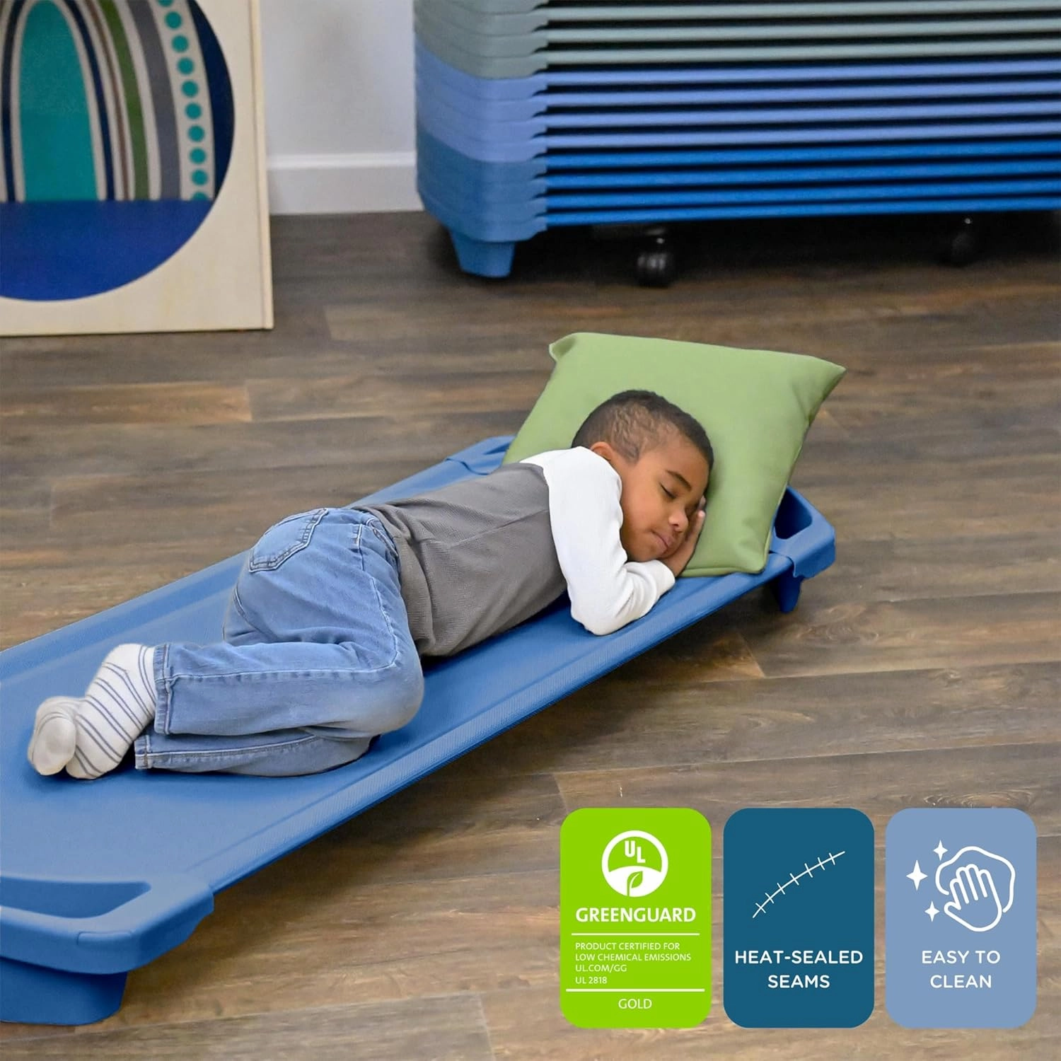 Children’s Factory AFB5730OB Space Line Single Cot, Standard, 55" Height, 22" Length, 5" Width, Blue