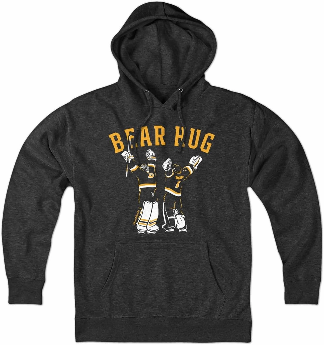 Chowdaheadz Bear Hug Boston Hockey Hoodie – Unisex Pullover Sweatshirt Soft Cotton Blend